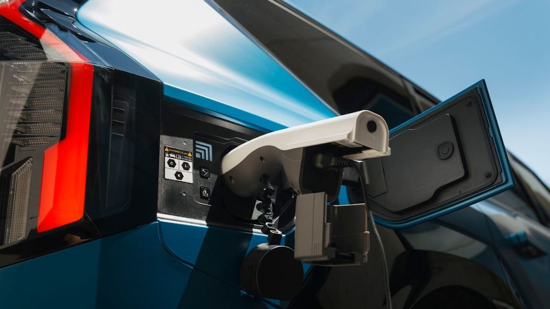 2024 Kia EV9 blue charging port