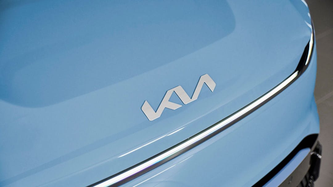 Kia EV5 front emblem zoomed in
