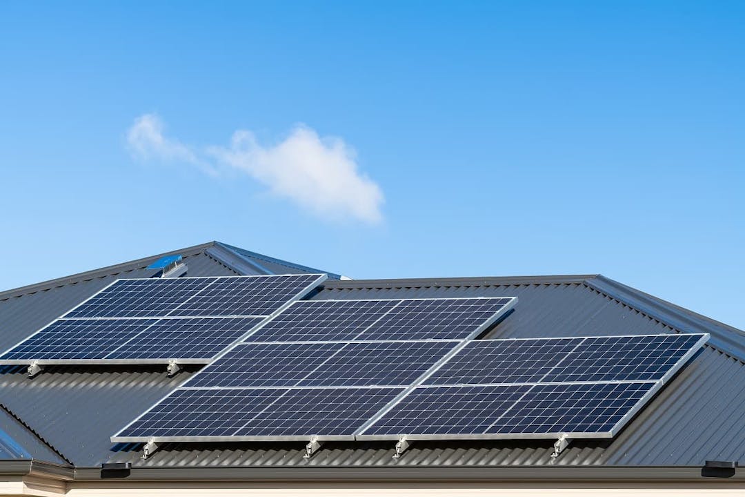 solar panels on typical Australian house