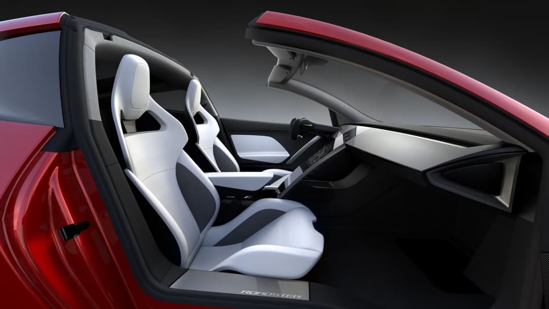 Tesla Roadster interior view from side