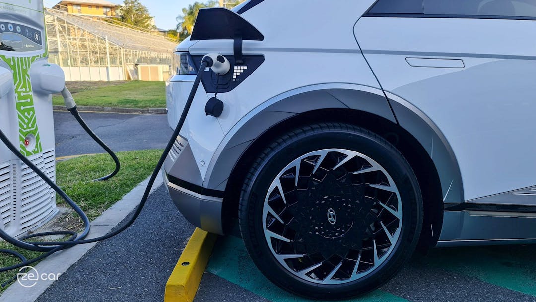 Hyundai Ioniq 5 charging at The University of Queensland