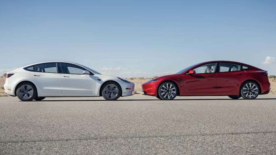2024 vs 2024 Tesla Model 3 side profile