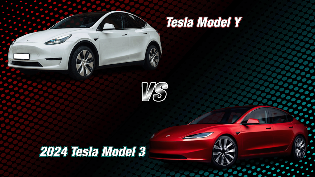 Tesla Model Y vs 2024 Tesla Model 3 angle