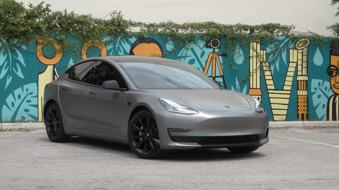 Grey Tesla Model 3 Wrap