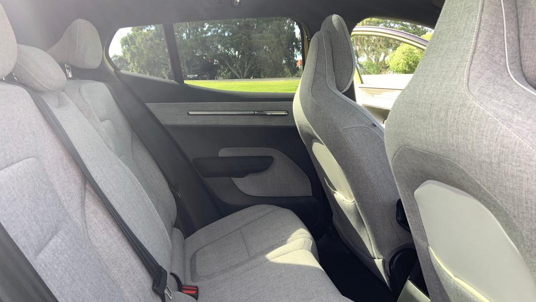 Volvo EX30 interior view of rear seats