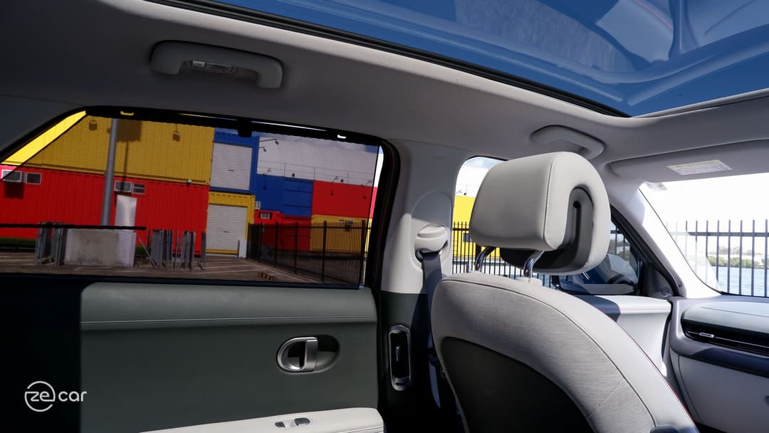 Hyundai Ioniq 5 interior ambient lighting and sunshade