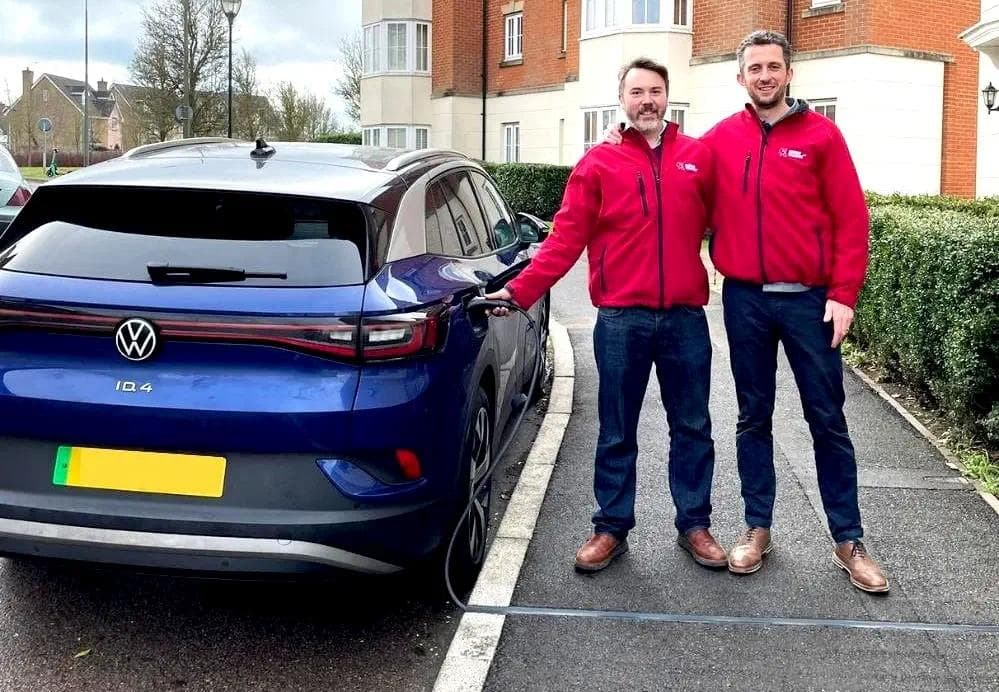 Kerbo Charge founders demonstrating their product Kerbo Charge founders demonstrating their product