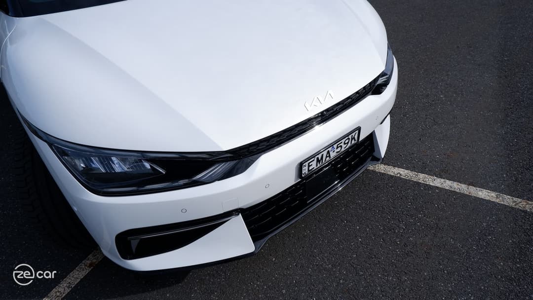 White Kia EV6 GT-Line front detail White Kia EV6 GT-Line front detail