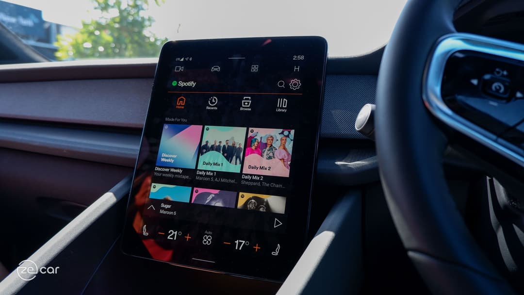 Polestar 2 Spotify and liftback tailgate