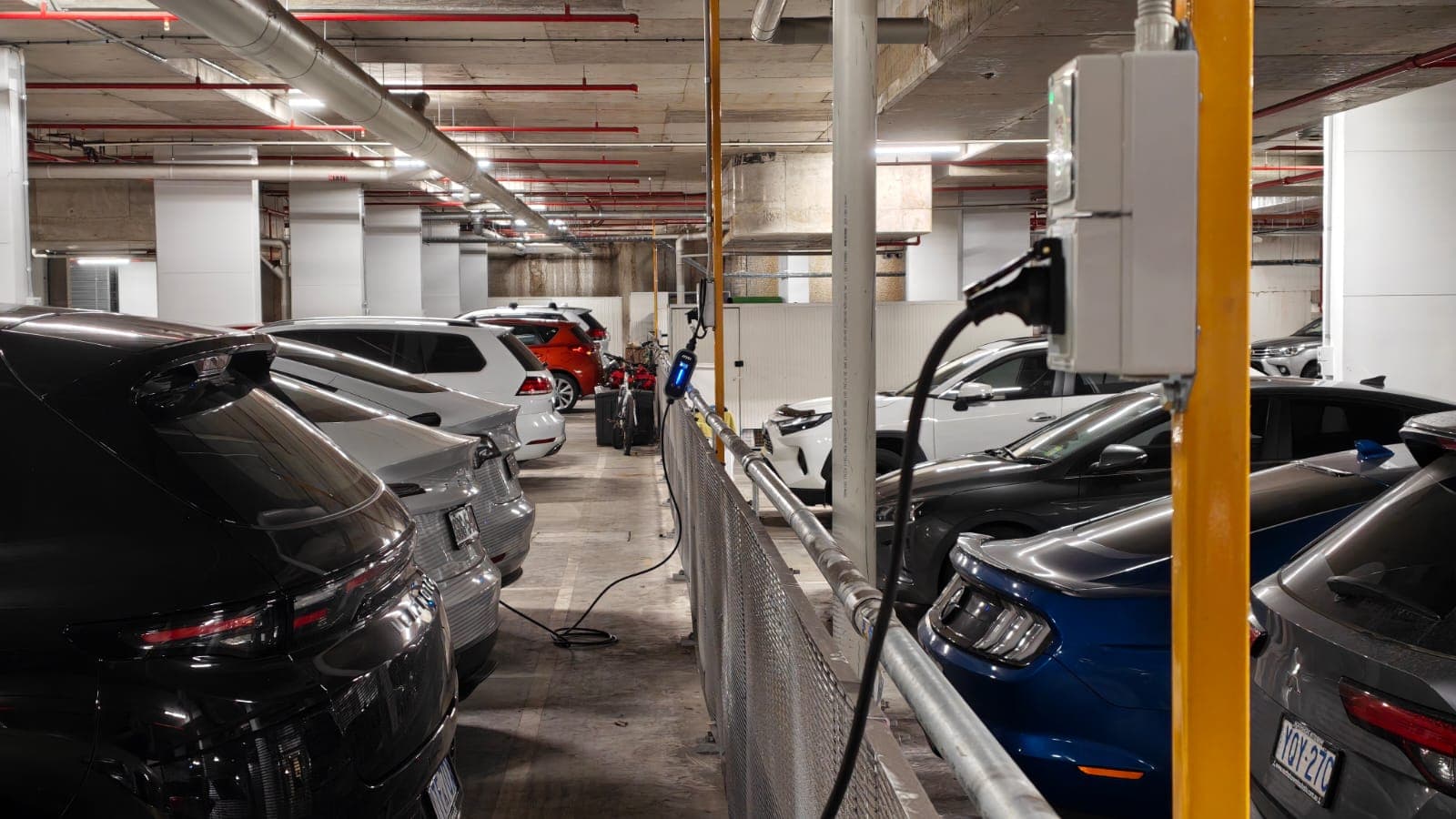 A Tesla plugged in to a NOX Energy charger in the car park at The Griffin in Canberra A Tesla plugged in to a NOX Energy charger in the car park at The Griffin in Canberra