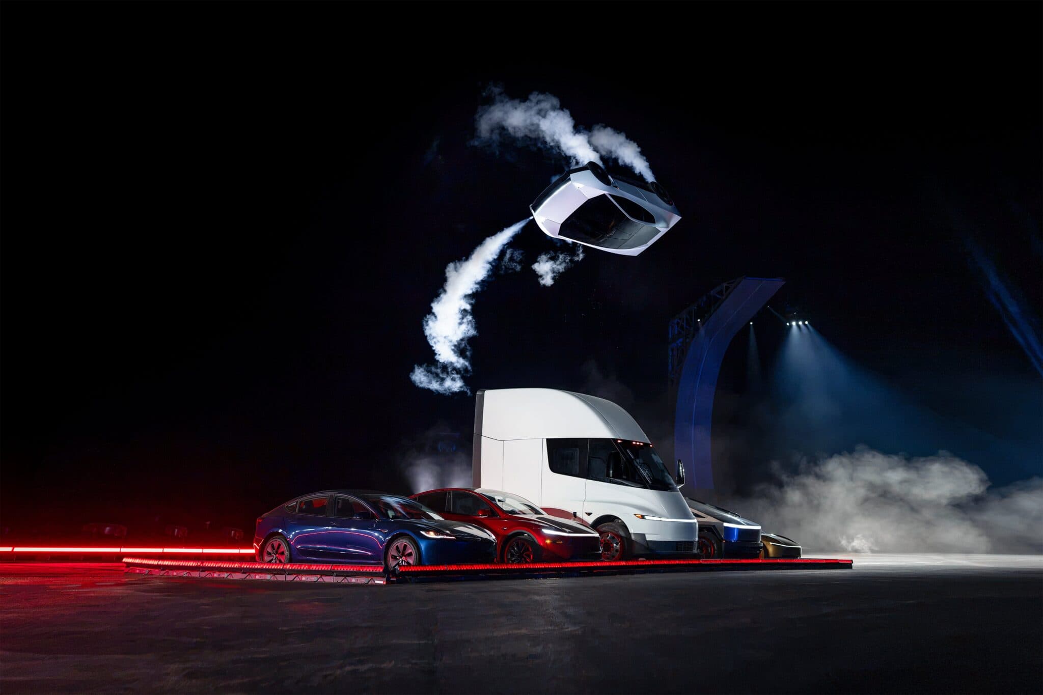 Tesla Roadster Revealed With SpaceX Thrusters And Flying Stunts Tesla Roadster Revealed With SpaceX Thrusters And Flying Stunts