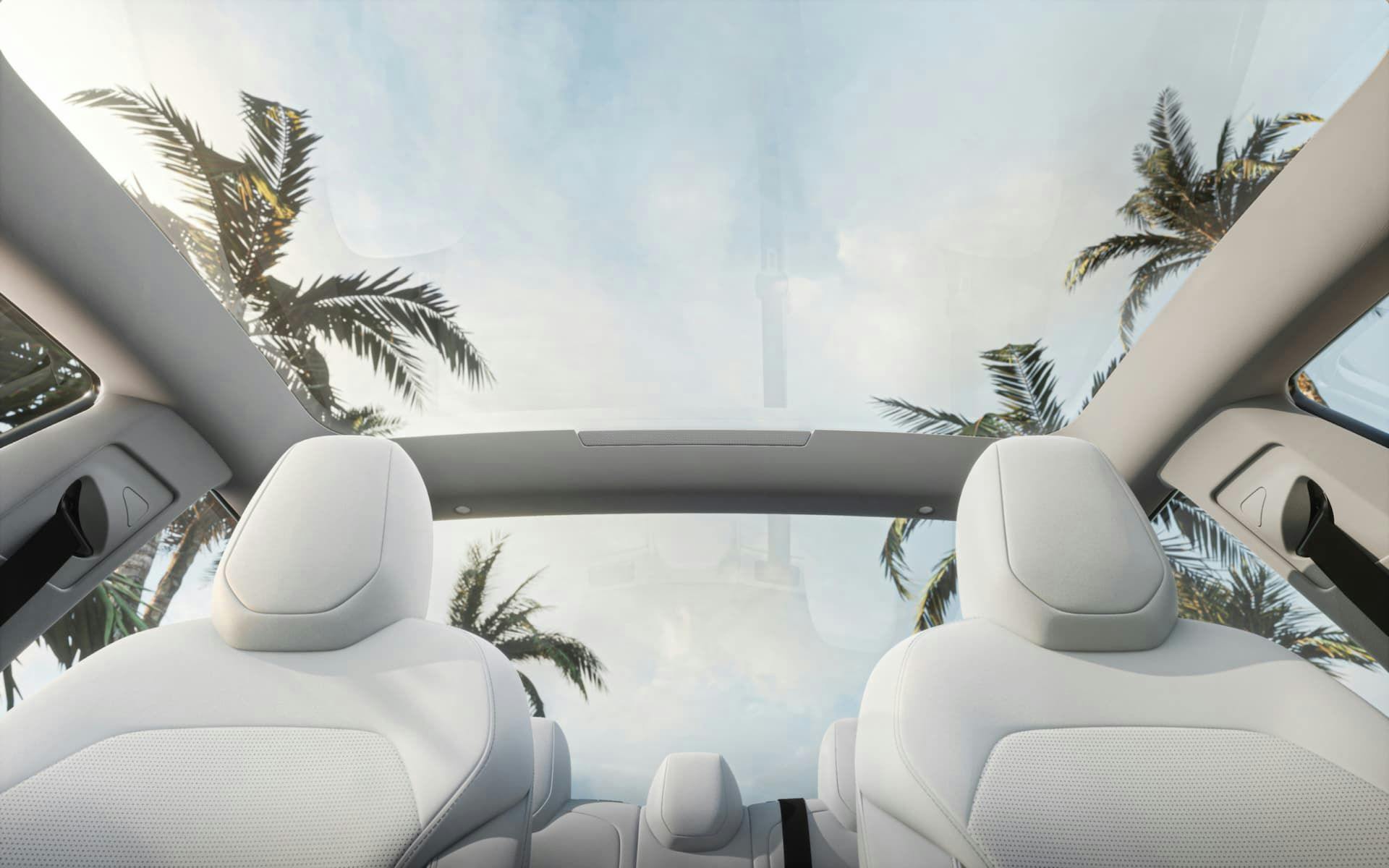 2024 White Tesla Model 3 Panoramic Roof