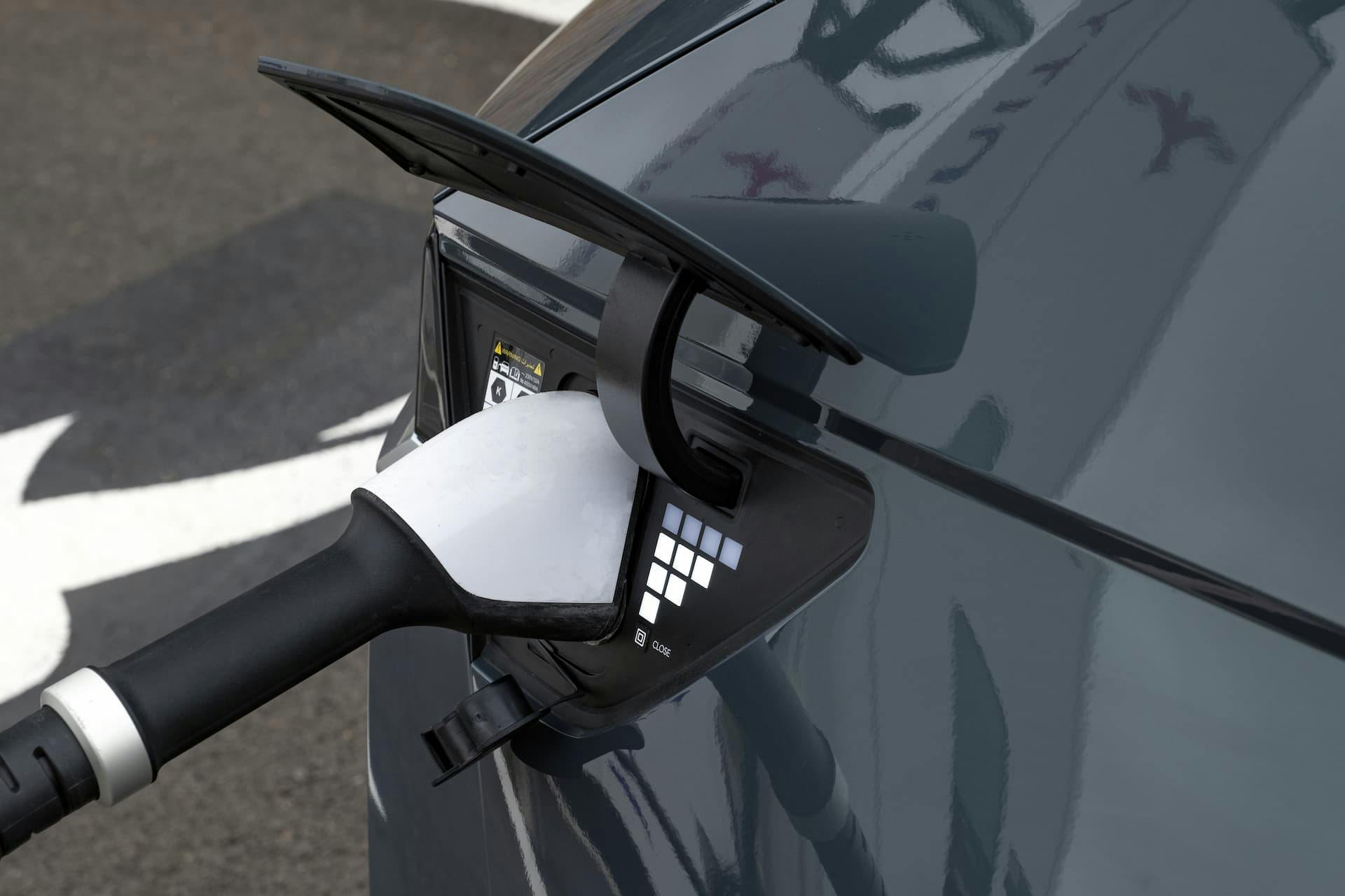Hyundai Ioniq 5 charging port and plug with pixel LEt and plug with pixel LED lD lights