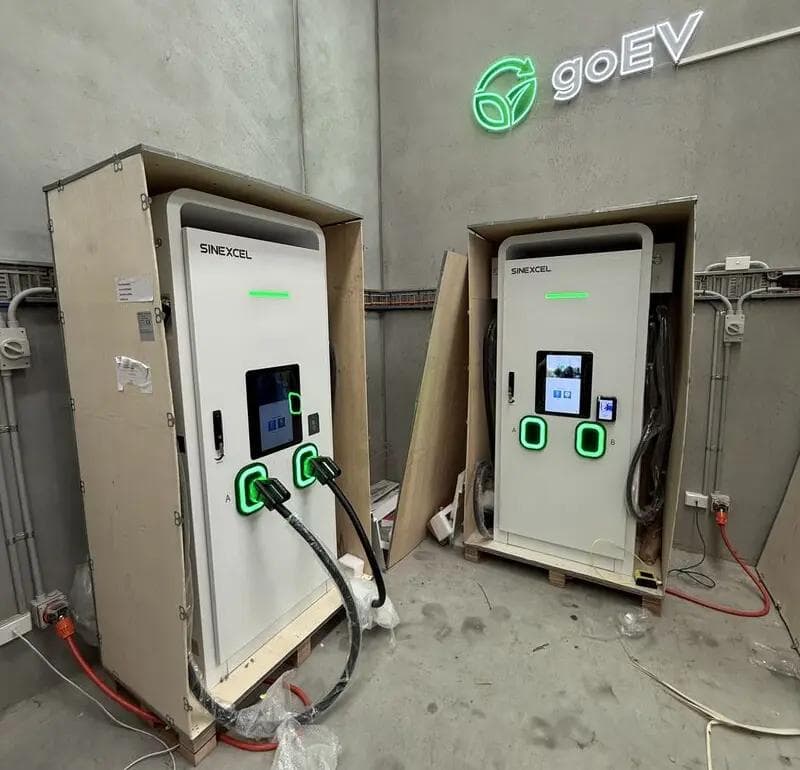 SINEXCEL DC fast chargers being tested prior to deployment SINEXCEL DC fast chargers being tested prior to deployment