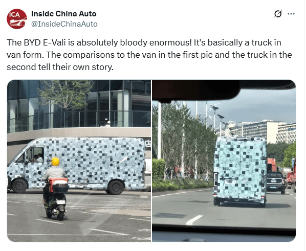 byd e-vali van spotted byd e-vali van spotted