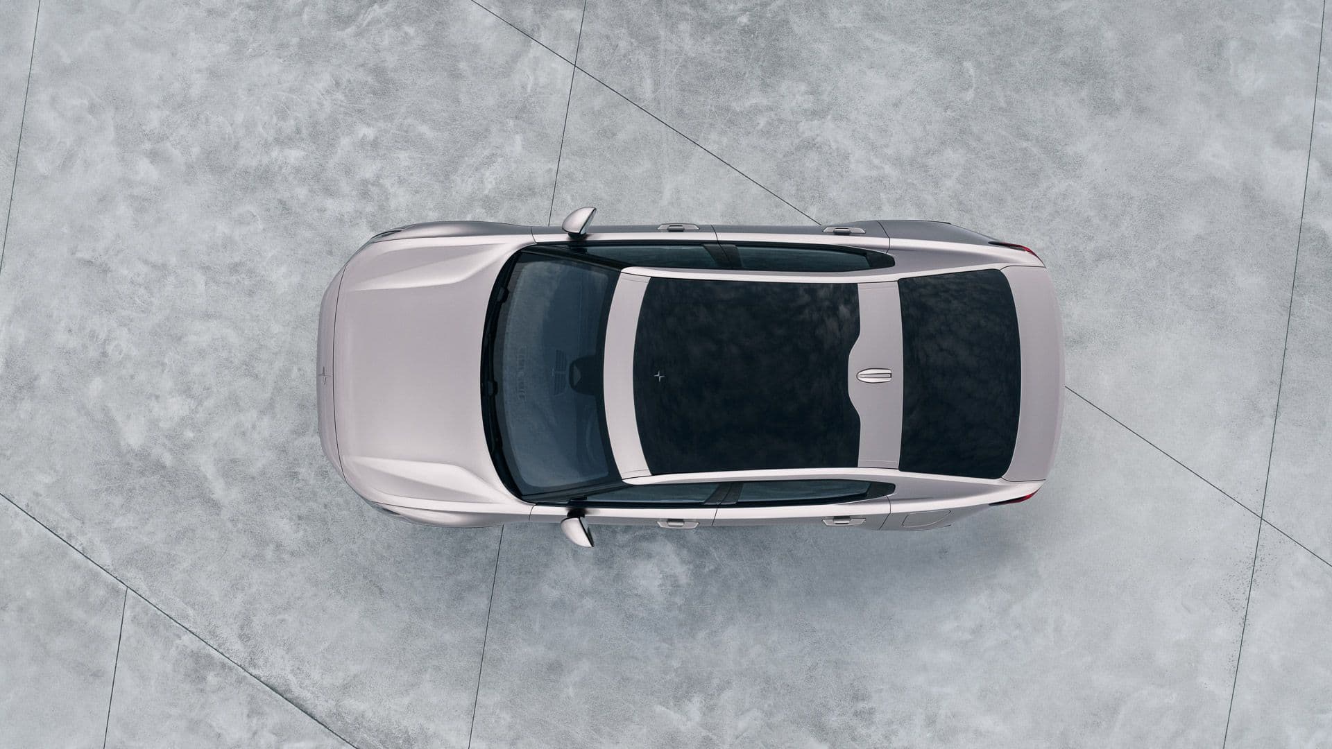 Bronze Polestar 2 top view and glass roof Bronze Polestar 2 top view and glass roof