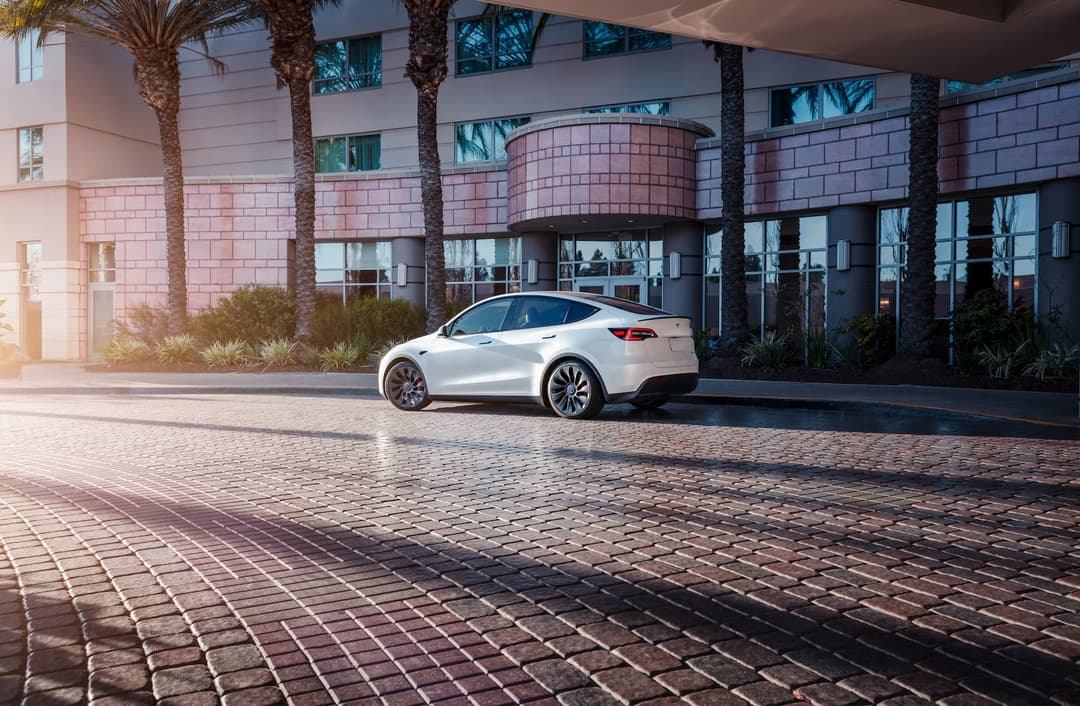 White and blue Tesla Model Y