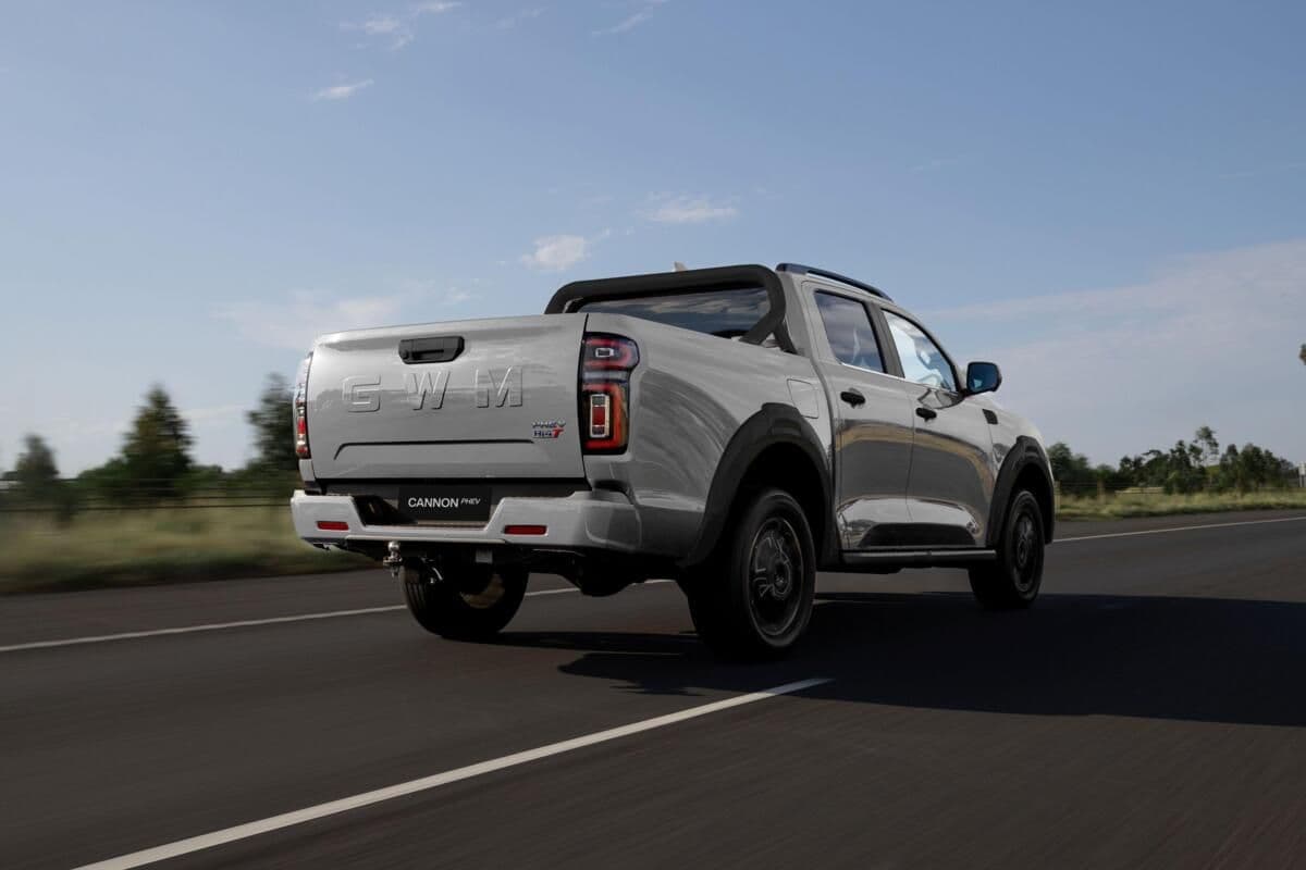 2026 GWM Cannon Hi4-T PHEV ute, rear three-quarter view 2026 GWM Cannon Hi4-T PHEV ute, rear three-quarter view