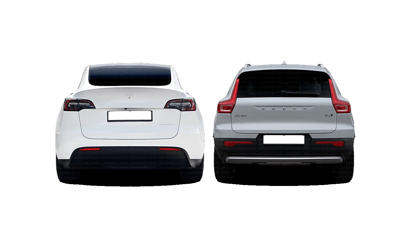 Tesla Model Y vs Volvo XC40 (Rear)