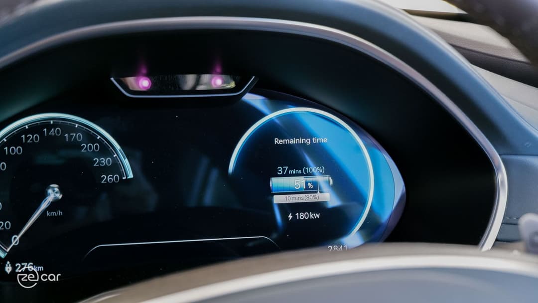 Genesis Electrified G80 charging screen and solar roof