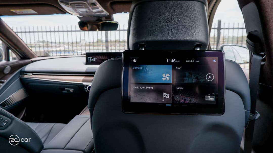 Genesis Electrified G80 rear screen and controls