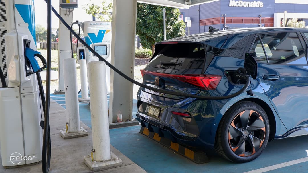 Cupra Born plugged-in at Evie Networks DC charging station Cupra Born plugged-in at Evie Networks DC charging station