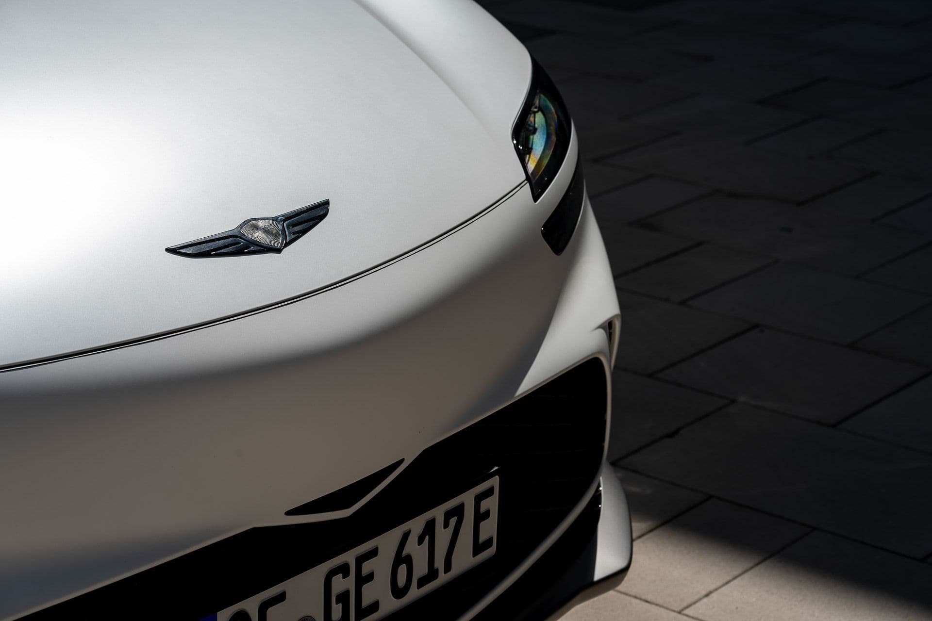 Matte white Genesis GV60 front logo Matte white Genesis GV60 front logo