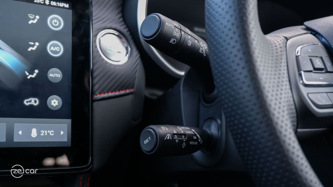 MG ZS EV front camera and adaptive cruise stalk