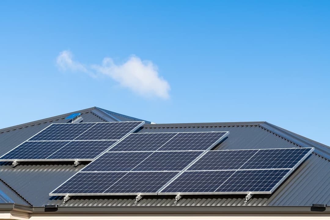 Solar panels on a roof Solar panels on a roof