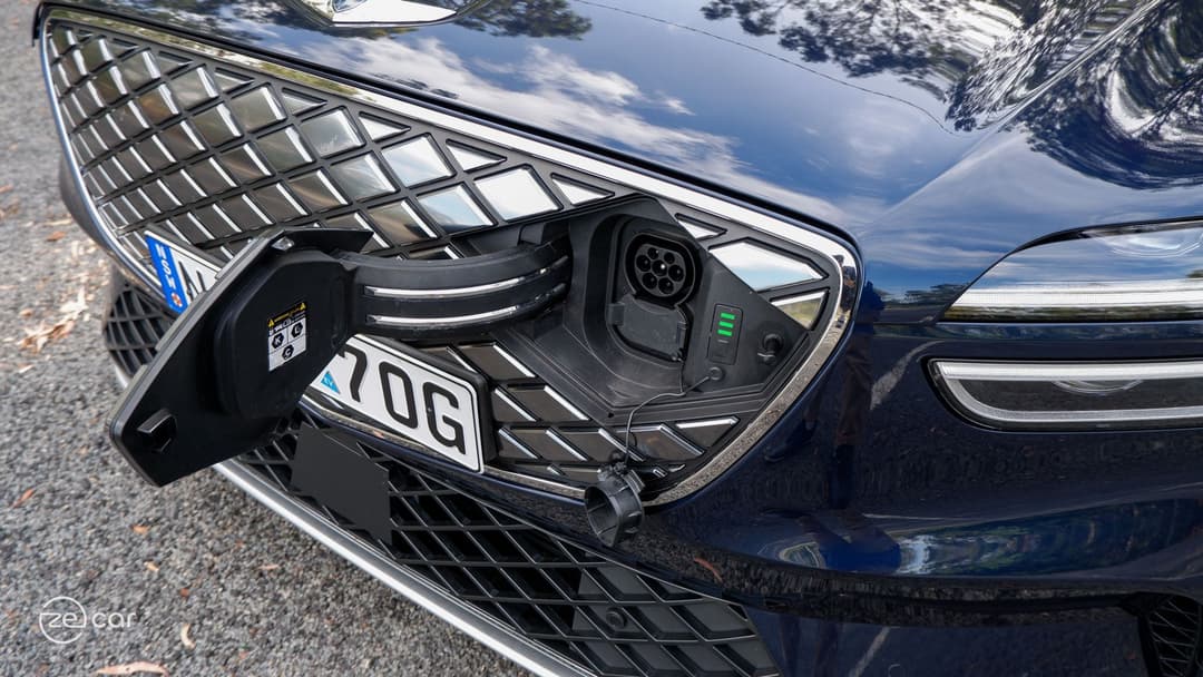 Genesis Electrified GV70 charging port and station hub