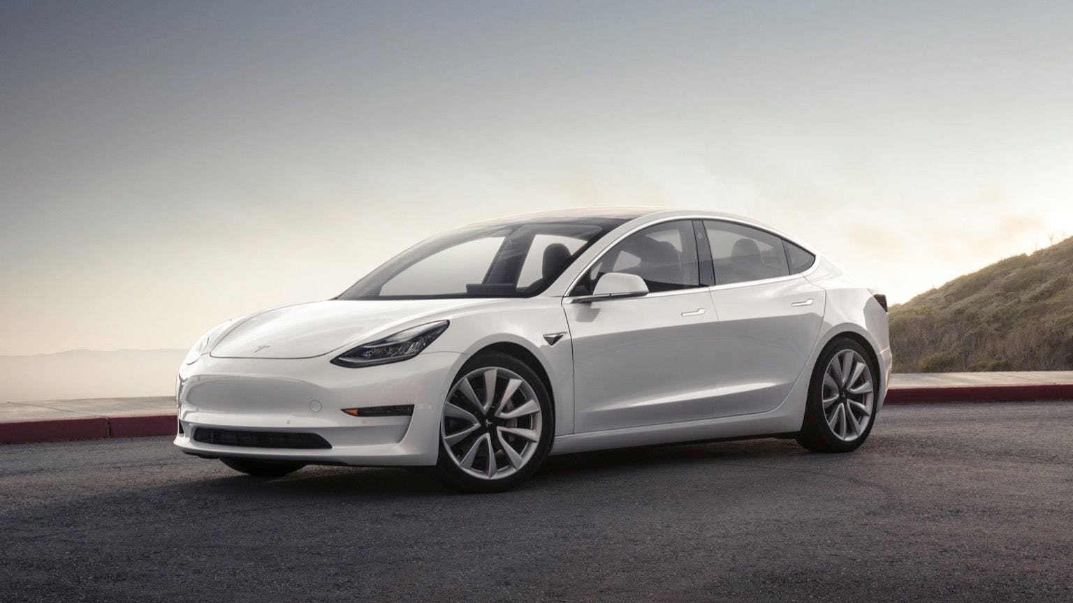 Tesla Model 3 white standard range plus