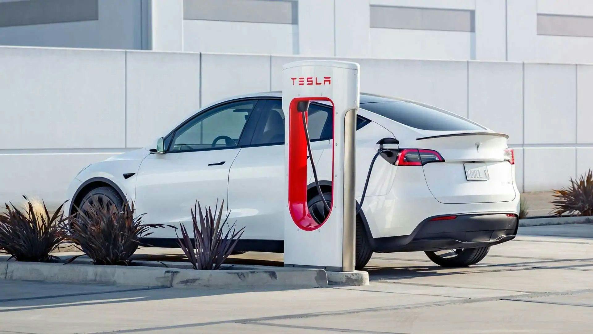 Tesla Model Y at Supercharger