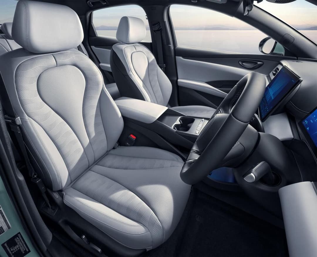 BYD Seal 6 interior showing 12.8-inch touchscreen and digital instrument cluster BYD Seal 6 interior showing 12.8-inch touchscreen and digital instrument cluster