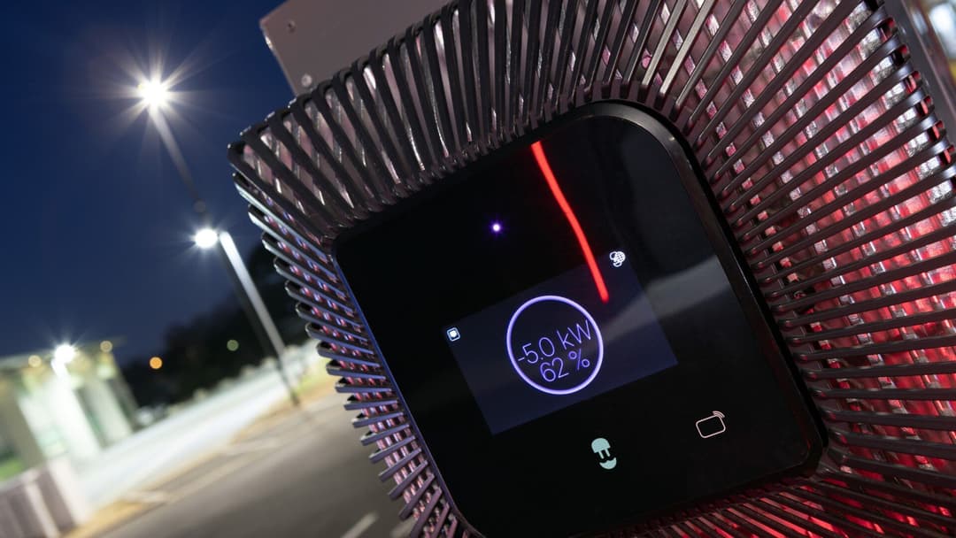 Mitsubishi charging post zoomed in Mitsubishi charging post zoomed in