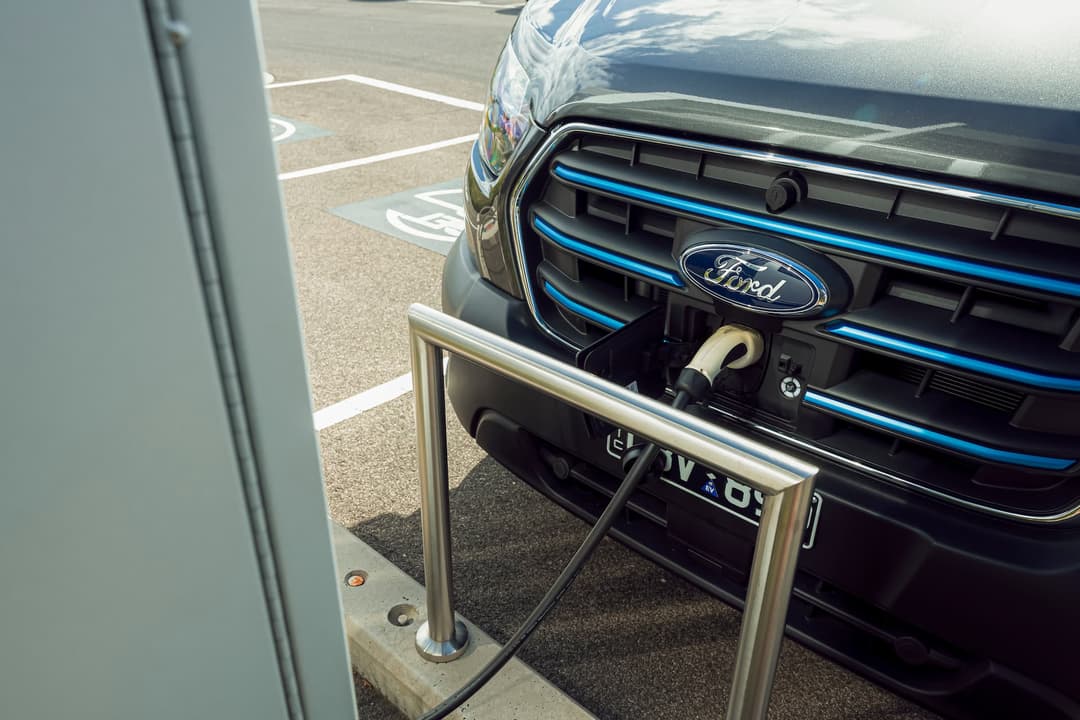 Ford E-Transit charging port and cargo area