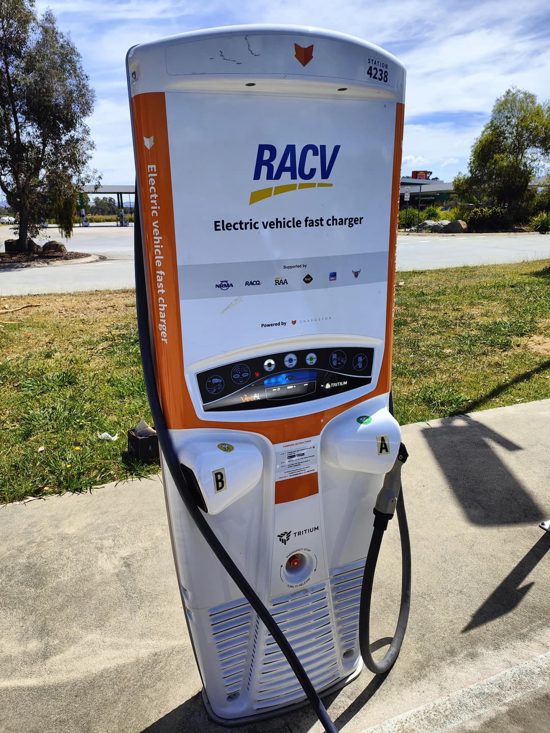 RACV Tritium fast charger at Baranawartha North RACV Tritium fast charger at Baranawartha North