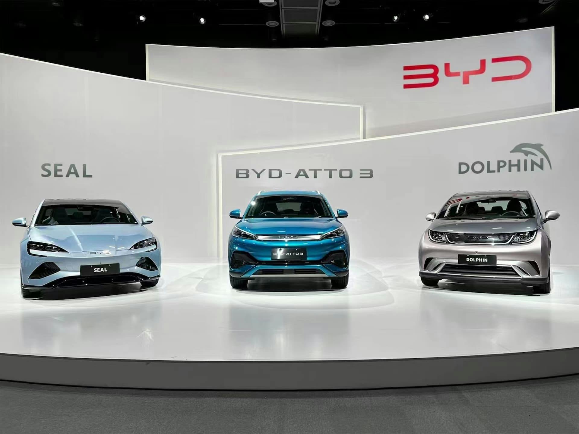 BYD Seal, Atto 3 and Dolphin