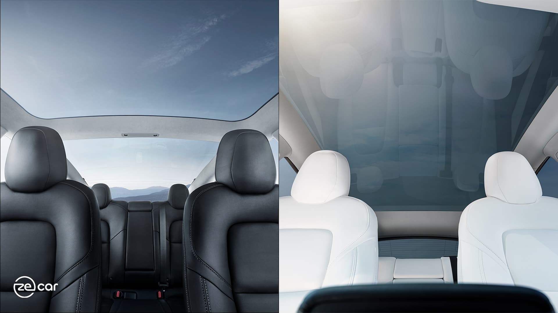 Tesla Model 3 and Model Y glass roof side-by-side Tesla Model 3 and Model Y glass roof side-by-side