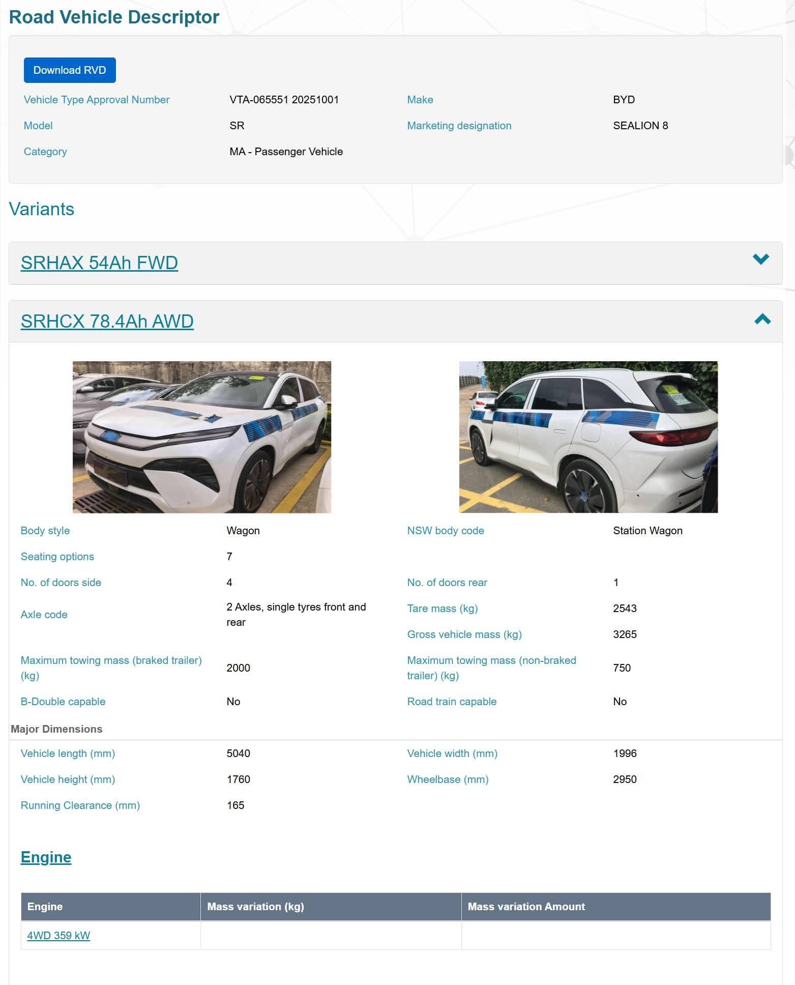 BYD sealion 8 ADR compliance BYD sealion 8 ADR compliance