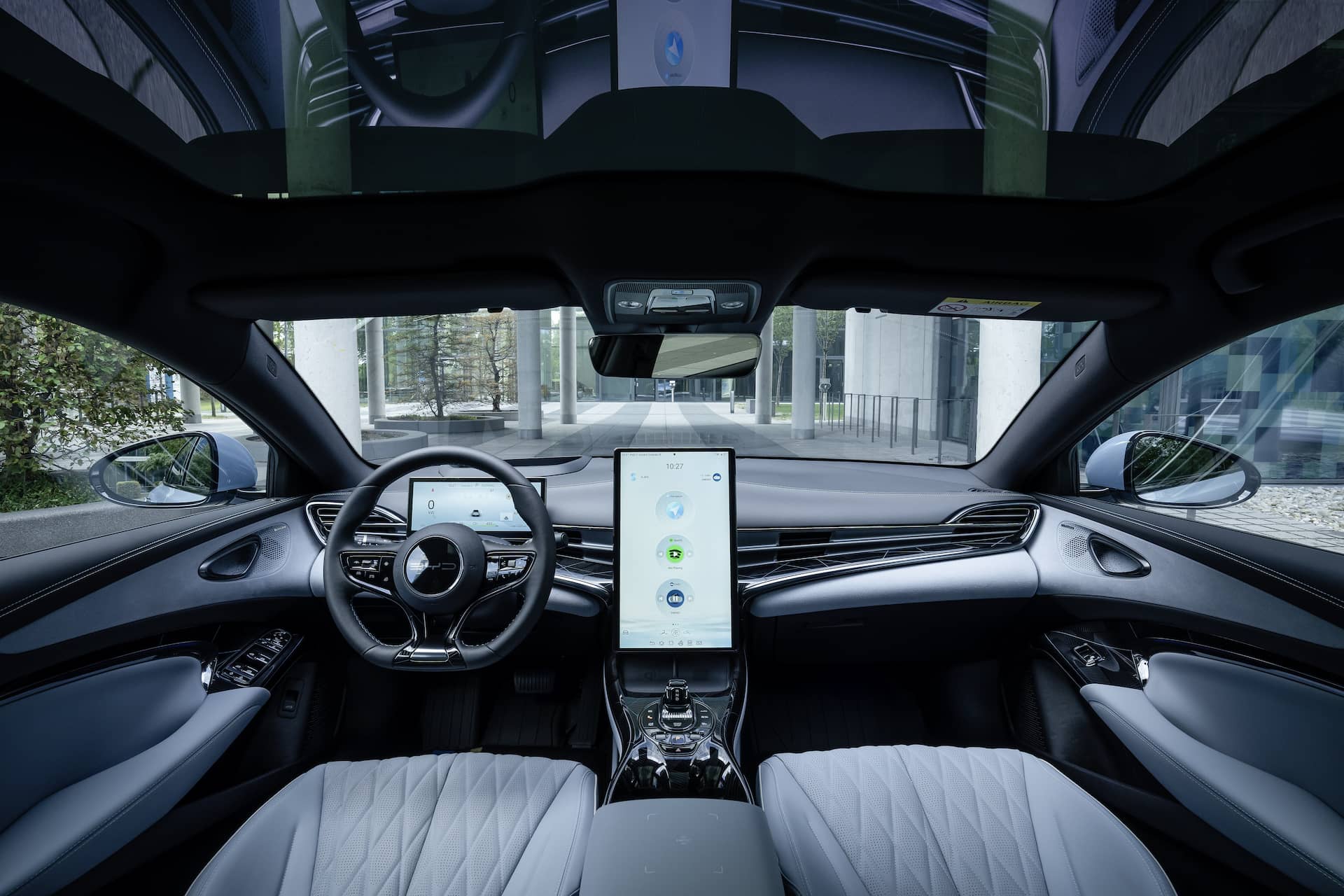 BYD Seal interior with grey dashboard and seats BYD Seal interior with grey dashboard and seats