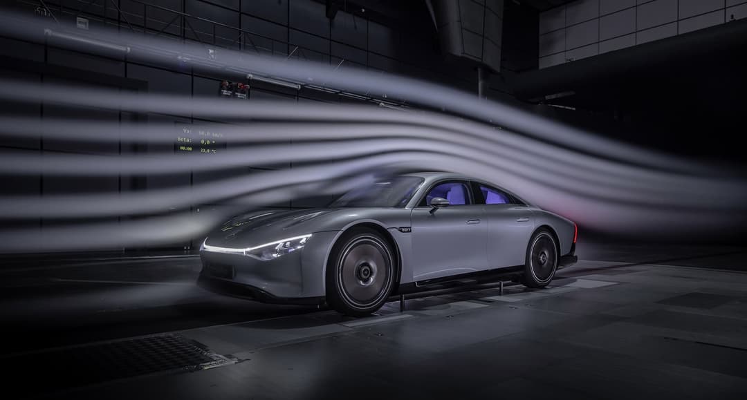 Mercedes-Benz EQXX concept in wind tunnel testing Mercedes-Benz EQXX concept in wind tunnel testing