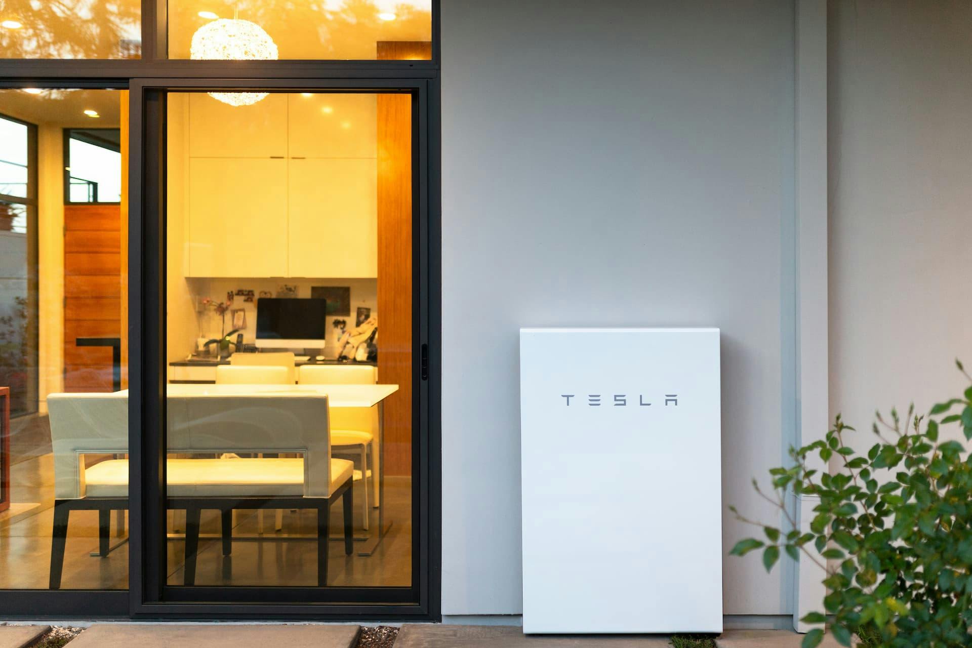 White Tesla Powerwall 2 at home
