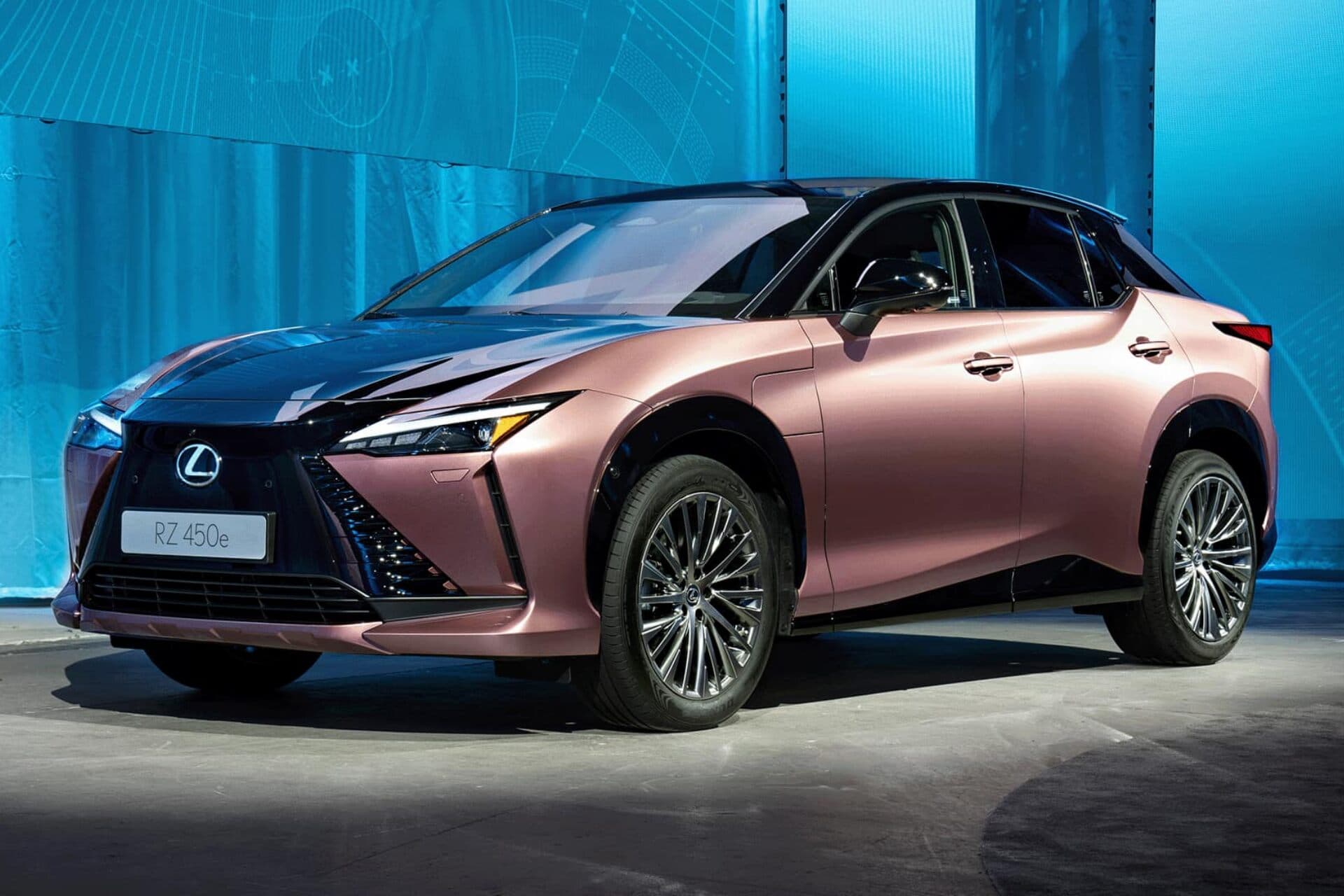 Lexus RZ electric SUV in two-tone copper-black Lexus RZ electric SUV in two-tone copper-black