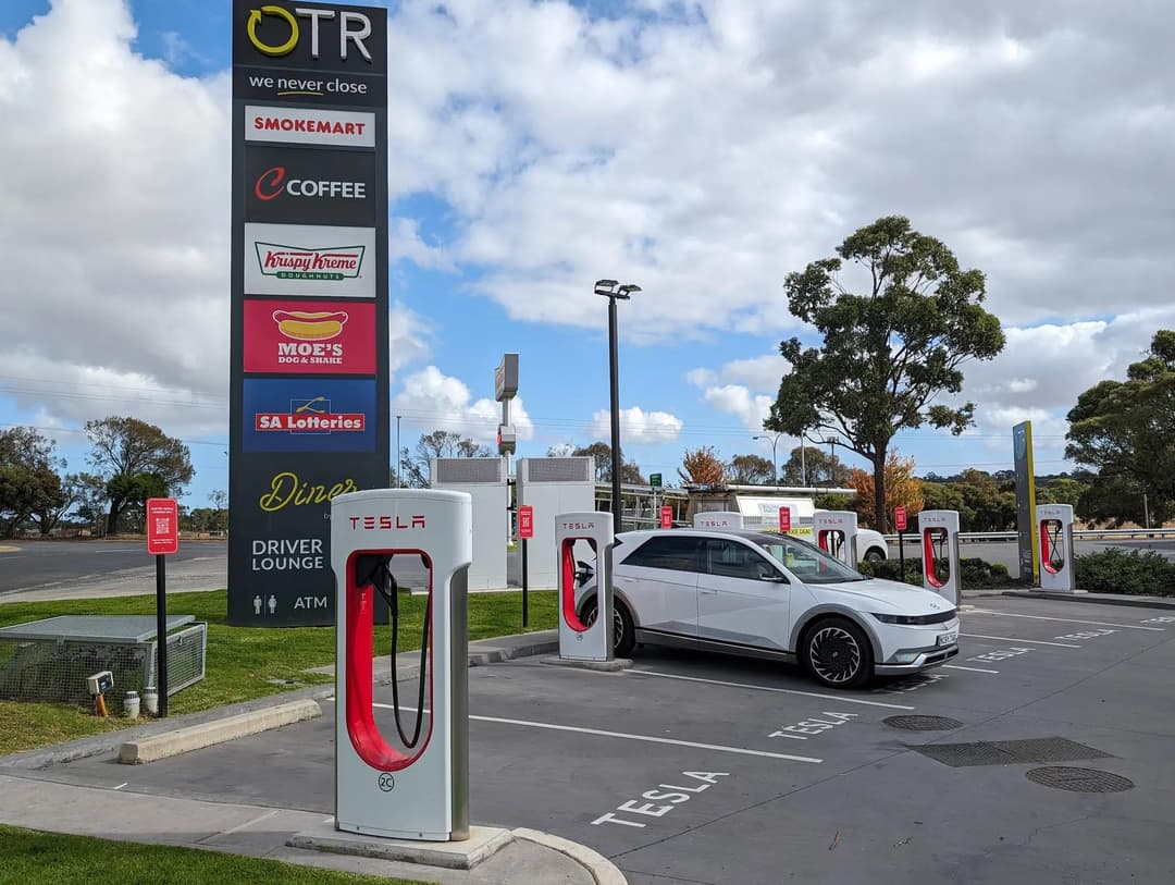 Hyundai Ioniq 5 charging at Tesla Mount Gambier Supercharger Hyundai Ioniq 5 charging at Tesla Mount Gambier Supercharger
