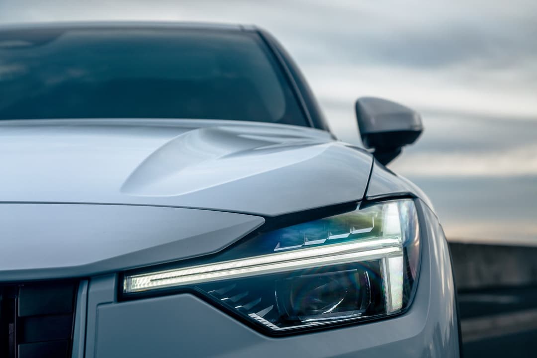 Polestar 2 headlights and glass roof