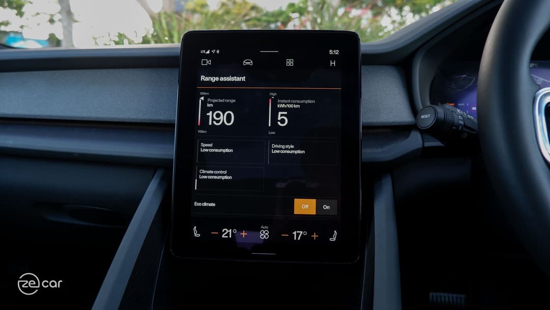 Polestar 2 side sticker and range assistant app