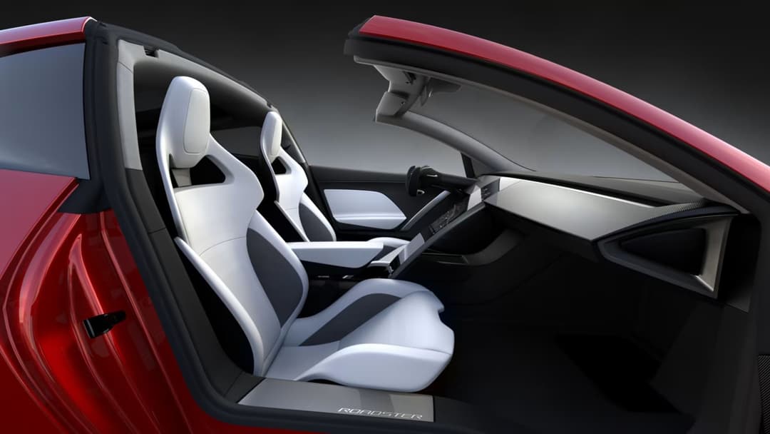 Tesla Roadster interior view from side Tesla Roadster interior view from side