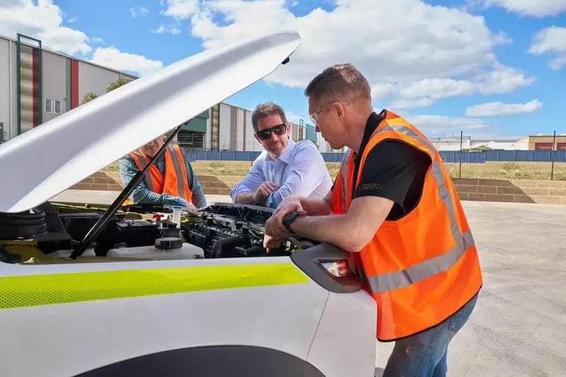 Chinese electric ute goes to toil in Australian mines. Chinese electric ute goes to toil in Australian mines.
