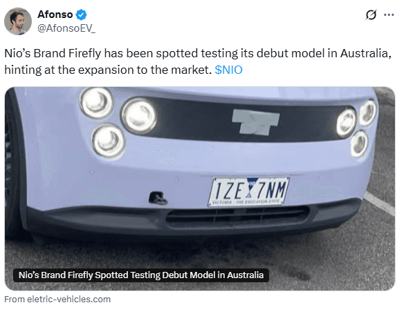 Nio Firefly testing Nio Firefly testing