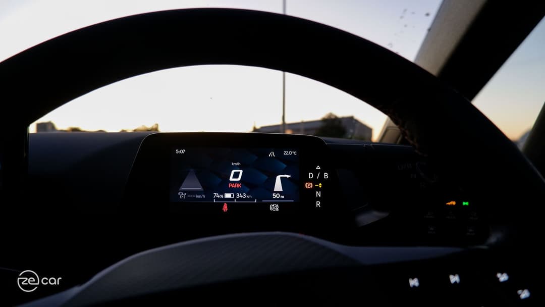 Cupra Born light control panel and instrument display